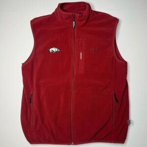 Drake Waterfowl Men’s Arkansas Razorbacks Layering Tech Vest Full Zip Red Size M